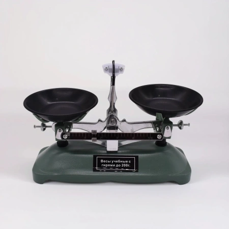 Весы учебные с гирями до 200 гр.